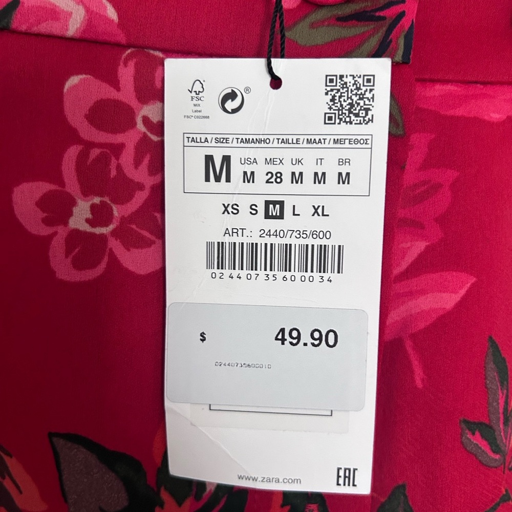 Zara Red Floral Skirt
